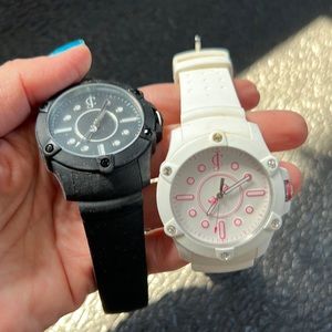 Juicy Couture white and black silicone watches with crystals
